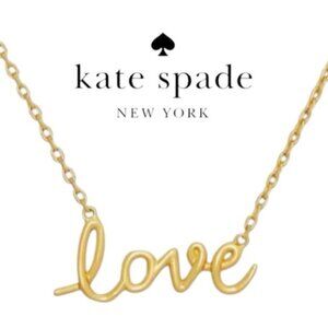 NWT Kate Spade Love Necklace, Gold Say Yes Love Pendant